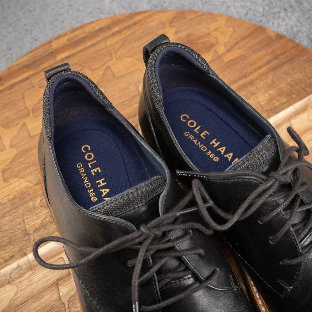 Cole Haan Osborn Plain‎ Toe Derby Shoes Mens 9.5 Black Grand 360 Oxford C33388